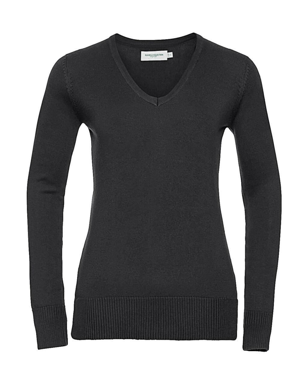 Ladies V-Neck Knitted Pullover