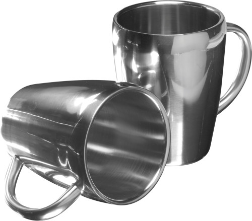 Stainless steel double walled mugs Naya