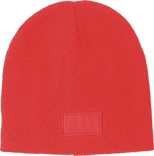 Hue/beanie med label 