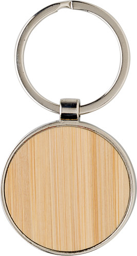 Bamboo and metal key chain